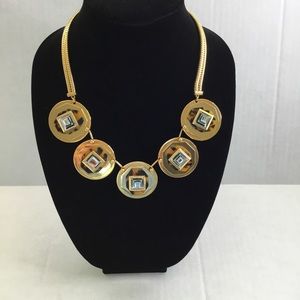 J.Crew Collection Gold and Tortoise Shell Rhinestone Statement Necklace
